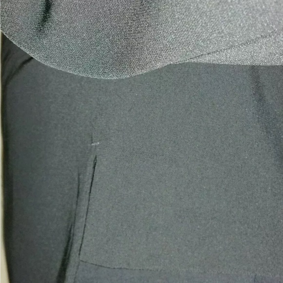 EILEEN FISHER 6P  BLACK TROPICAL SUITING WITH ECO POLY RNDNK STRGHT JKT  $358 - Picture 8 of 12